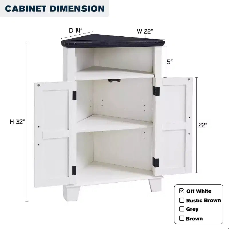 Meuble de salle de bain d'angle de style fermier, petit meuble d'angle avec porte coulissante