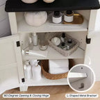 Meuble de salle de bain d'angle de style fermier, petit meuble d'angle avec porte coulissante