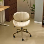 Fauteuil de bureau en PU incurvé avec piètement bronze antique