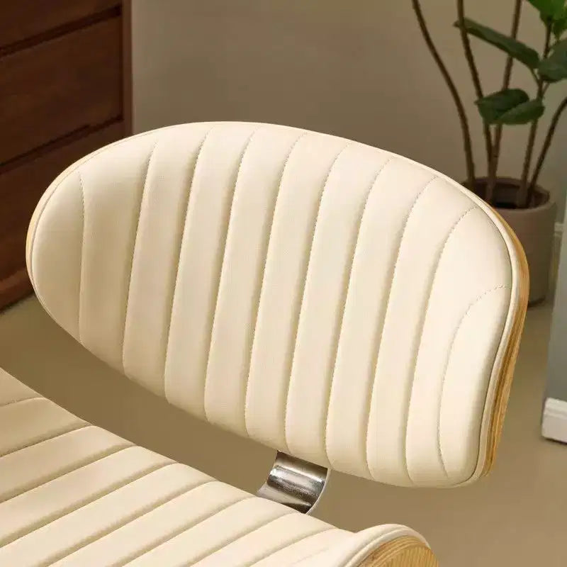 Fauteuil de bureau en PU incurvé avec piètement bronze antique