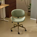 Fauteuil de bureau en PU incurvé avec piètement bronze antique