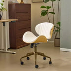 Fauteuil de bureau en PU incurvé avec piètement bronze antique