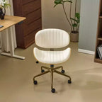 Fauteuil de bureau en PU incurvé avec piètement bronze antique