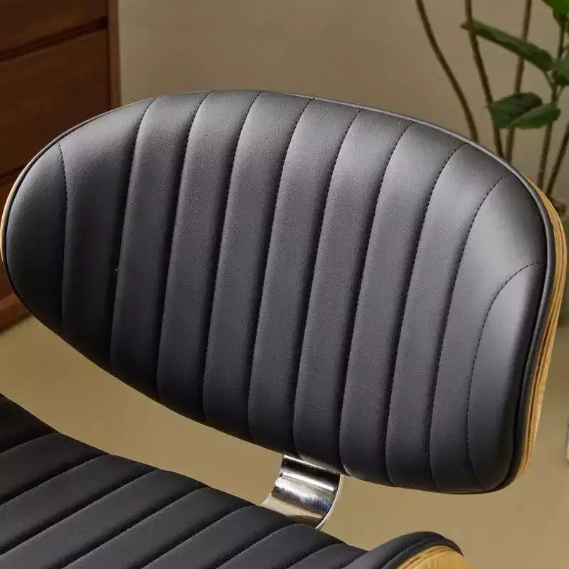 Fauteuil de bureau en PU incurvé avec piètement bronze antique