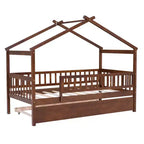 Lit Cabane avec Lit Gigogne Style Montessori avec Barrières de Sécurité
