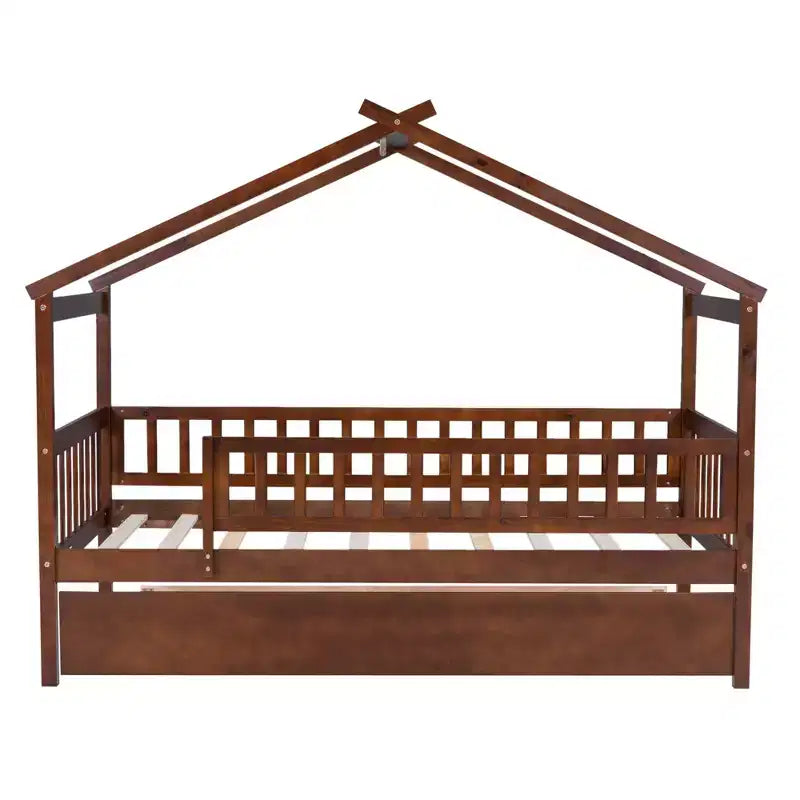 Lit Cabane avec Lit Gigogne Style Montessori avec Barrières de Sécurité