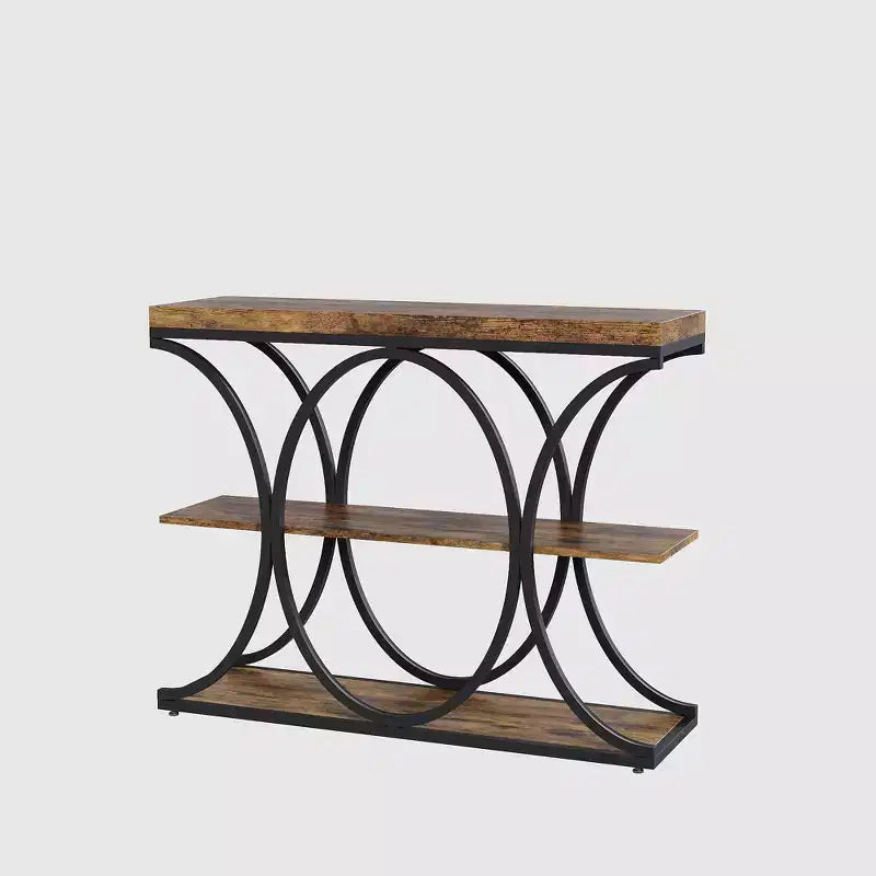 Table d'entrée industrielle, console à 3 niveaux, table de canapé