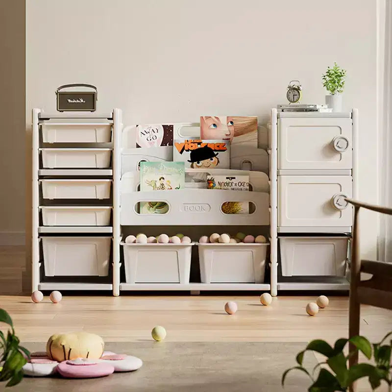 Meuble de Rangement pour Jouets Enfant avec 8 Bacs de Rangement