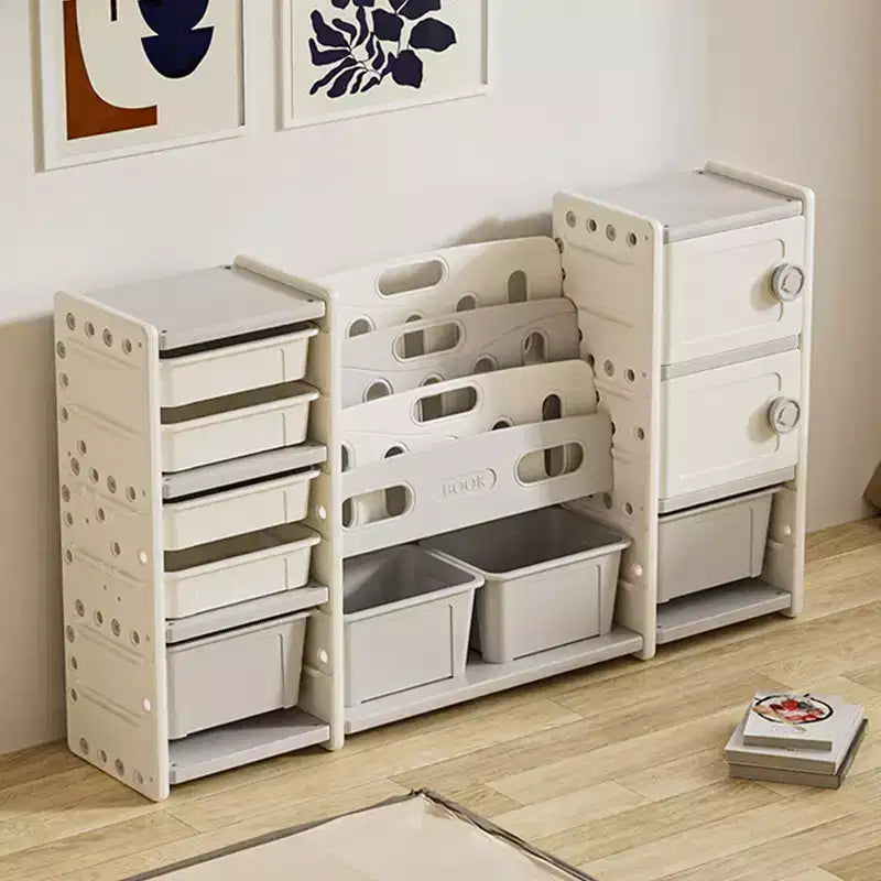 Meuble de Rangement pour Jouets Enfant avec 8 Bacs de Rangement