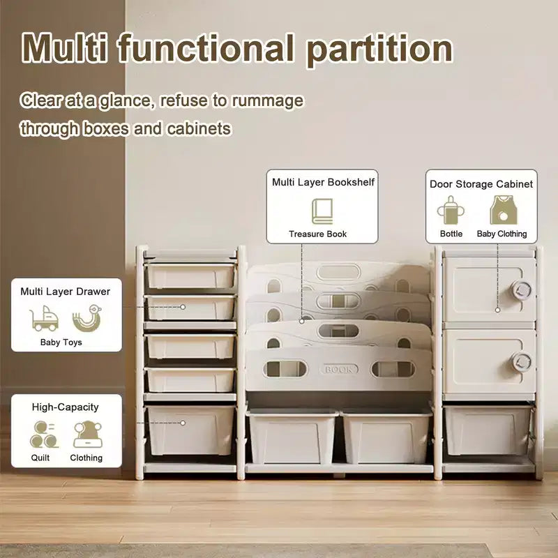 Meuble de Rangement pour Jouets Enfant avec 8 Bacs de Rangement