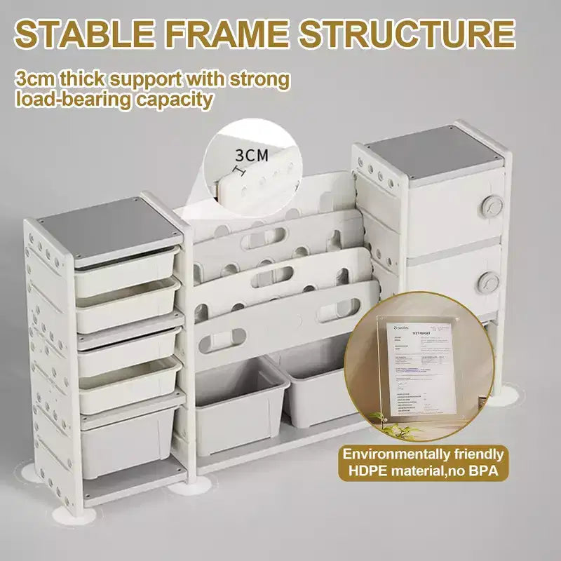 Meuble de Rangement pour Jouets Enfant avec 8 Bacs de Rangement