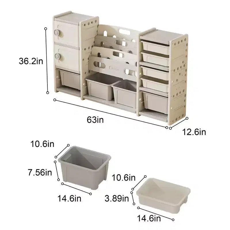 Meuble de Rangement pour Jouets Enfant avec 8 Bacs de Rangement