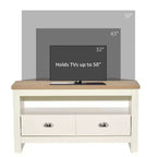 Meuble TV d'angle moderne en bois avec tiroirs et étagère ouverte