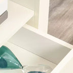 Meuble TV d'angle moderne en bois avec tiroirs et étagère ouverte