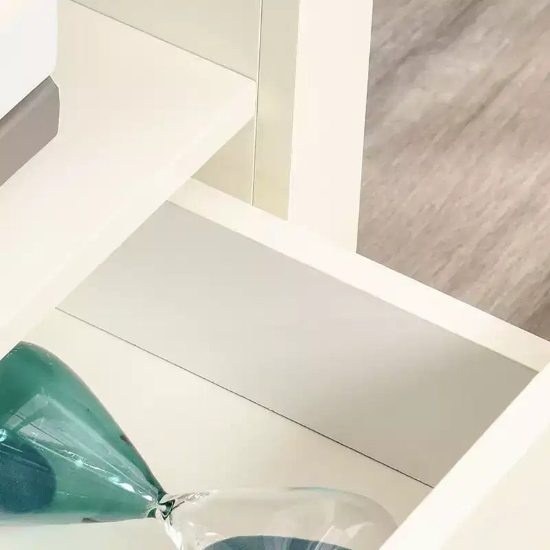 Meuble TV d'angle moderne en bois avec tiroirs et étagère ouverte