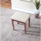 Table de maquillage et tabouret en bois or rose