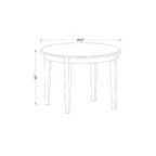 Table à manger ronde en bois massif, finition blanc lin