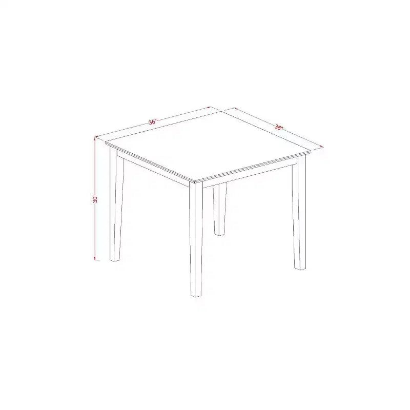 Table à manger carrée en bois massif finition chêne brun naturel