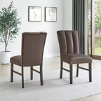 Roundhill Furniture Strata Velvet Upholstered Dining Chairs Set of 2 Chocolate
