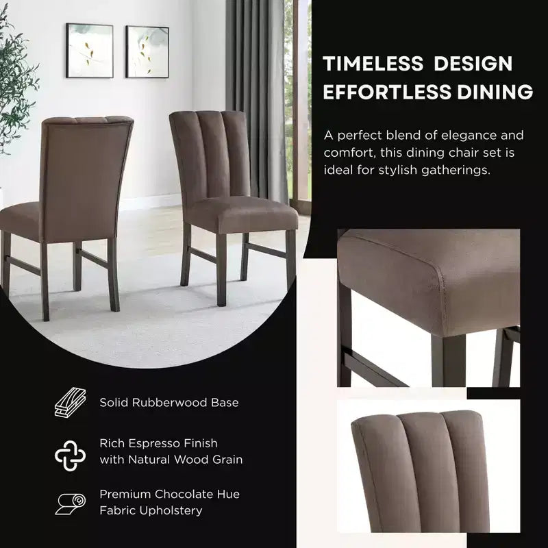 Chaises de salle à manger en velours Chocolat