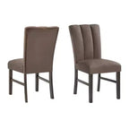 Chaises de salle à manger en velours Chocolat