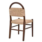 Chaises de salle à manger rustiques en bois d'hévéa tressé