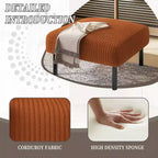 Petit pouf ottoman avec pieds, repose-pieds en velours côtelé, capacité de rangement, tabouret carré rembourré