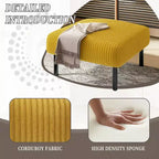Petit pouf ottoman avec pieds, repose-pieds en velours côtelé, capacité de rangement, tabouret carré rembourré