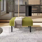 Petit pouf ottoman avec pieds, repose-pieds en velours côtelé, capacité de rangement, tabouret carré rembourré