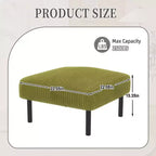Petit pouf ottoman avec pieds, repose-pieds en velours côtelé, capacité de rangement, tabouret carré rembourré