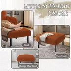 Petit pouf ottoman avec pieds, repose-pieds en velours côtelé, capacité de rangement, tabouret carré rembourré