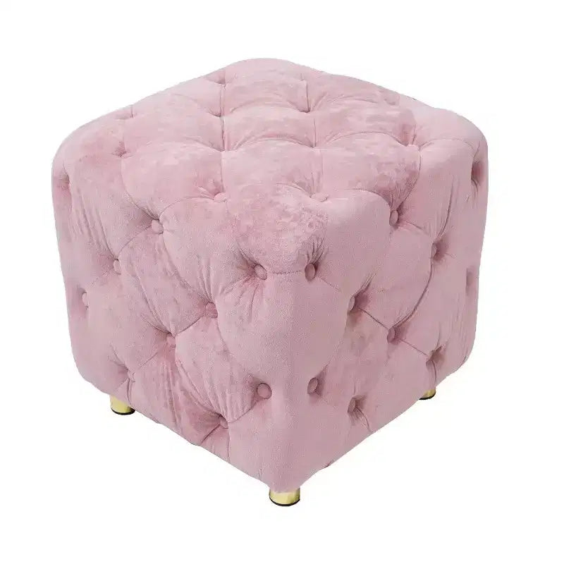Pouf de rangement cube en velours, tabouret unique en forme de dé