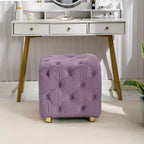 Pouf de rangement cube en velours, tabouret unique en forme de dé