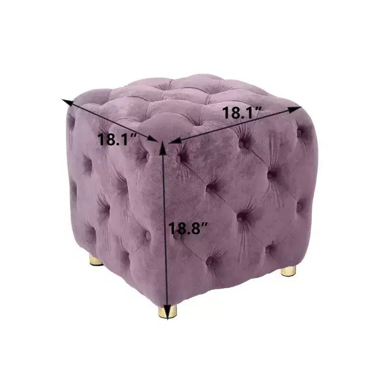 Pouf de rangement cube en velours, tabouret unique en forme de dé