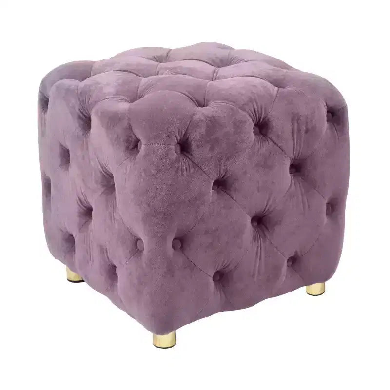Pouf de rangement cube en velours, tabouret unique en forme de dé