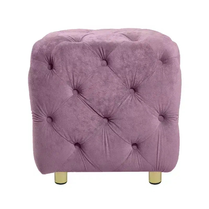 Pouf de rangement cube en velours, tabouret unique en forme de dé