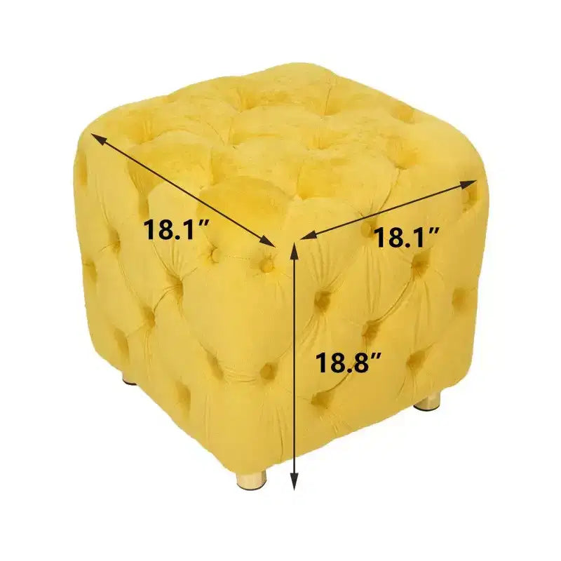 Pouf de rangement cube en velours, tabouret unique en forme de dé