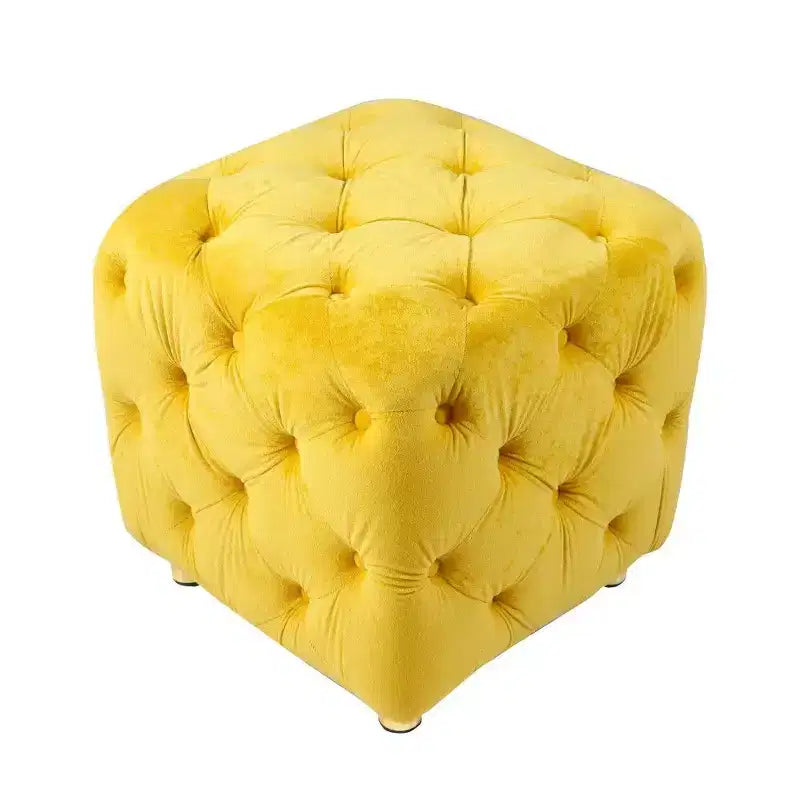 Pouf de rangement cube en velours, tabouret unique en forme de dé