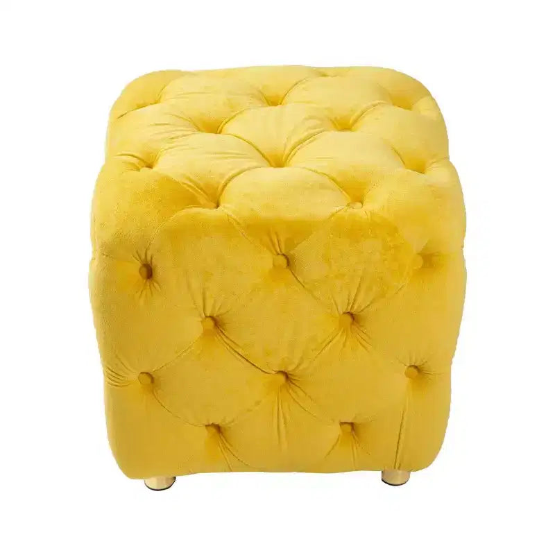 Pouf de rangement cube en velours, tabouret unique en forme de dé