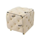 Pouf de rangement cube en velours, tabouret unique en forme de dé