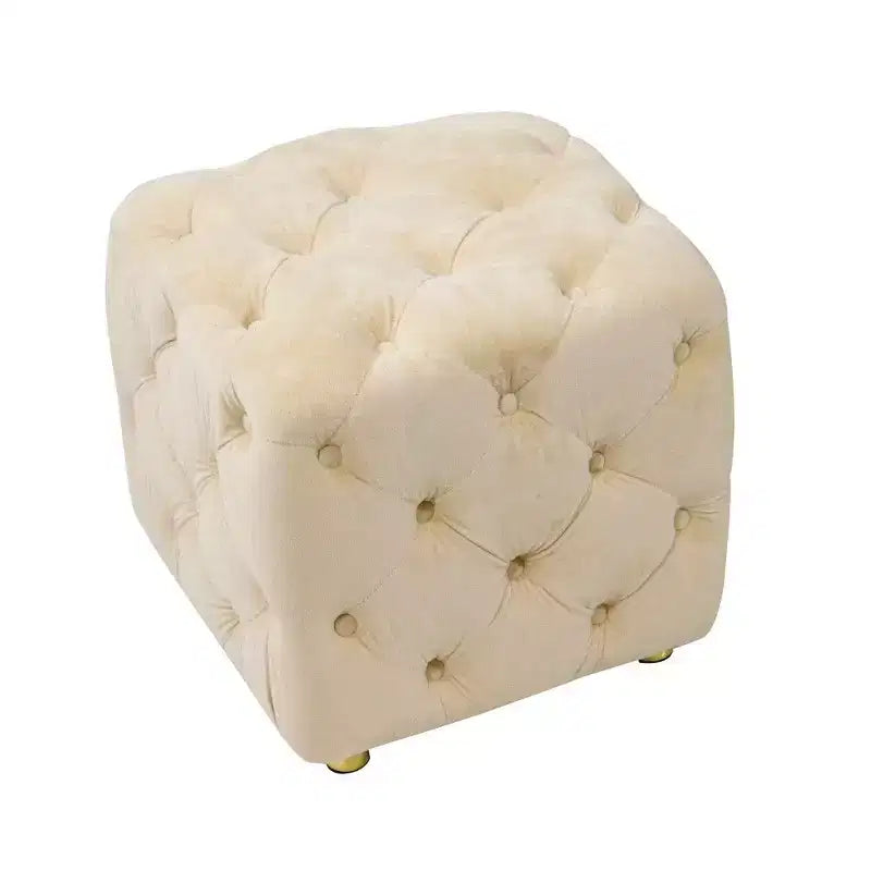 Pouf de rangement cube en velours, tabouret unique en forme de dé