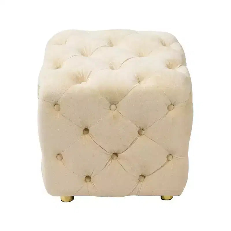 Pouf de rangement cube en velours, tabouret unique en forme de dé