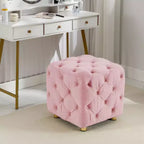 Pouf de rangement cube en velours, tabouret unique en forme de dé