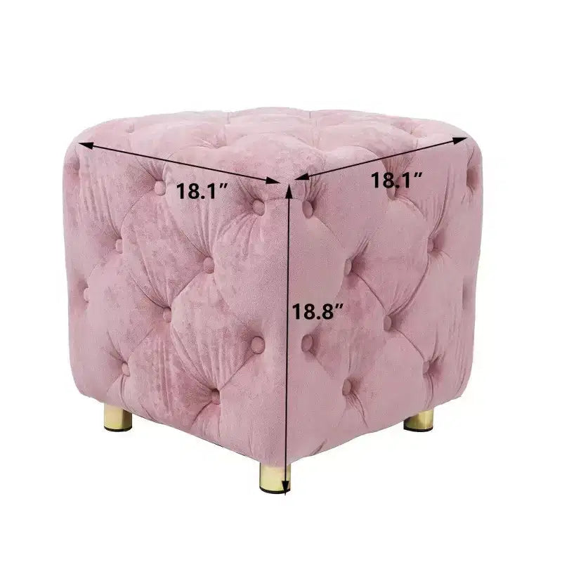 Pouf de rangement cube en velours, tabouret unique en forme de dé