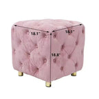 Pouf de rangement cube en velours, tabouret unique en forme de dé