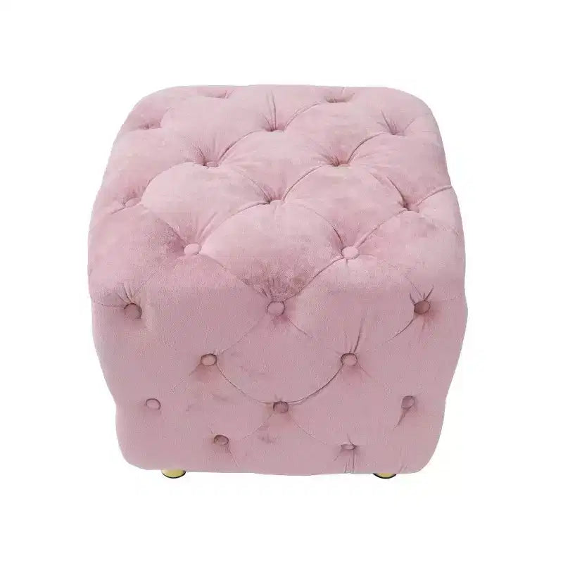 Pouf de rangement cube en velours, tabouret unique en forme de dé