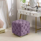 Pouf de rangement cube en velours, tabouret unique en forme de dé