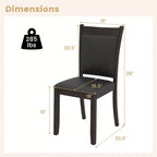 Chaises de salle à manger capitonnées en similicuir avec pieds en bois d'hévéa
