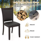 Chaises de salle à manger capitonnées en similicuir avec pieds en bois d'hévéa