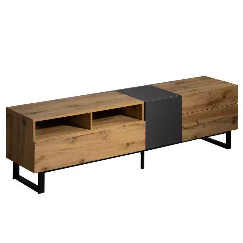 Meuble TV moderne en bois avec abattant
